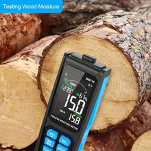Wm710 Digital Wood Moisture Meter With Dual Display - Large Screen, Ambient Temperature & Humidity Detector, Pinless Design, Shockproof Abs Construction