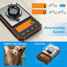 Professional 0.001g Portable Mini Digital Scale - 1.76oz Calibration Weights Included (No Battery Needed)