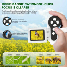 AUOSHI Portable Digital Microscope for Kids, 1000X Handheld Microscope&Telescope with Slide Kit, 2'' LCD Screen microscope Photo and Video with 32GB SD Card for Kids Over 3 Years Old