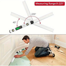 16 inch/40cm Aluminum Digital Angle Finder Built-in Bubble Vials, XUNTOP Digital Protractor 0-225° with Large Backlit Display Ideal for Interior Designer Carpenter Woodworker
