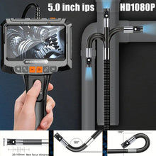 5.0 Inches 2-Way Articulated Borescope HD 1080P 8.5mm/0.33in Endoscope Inspection Camera, Endoscope LED Lighting, Photo And Video, Suitable For Cars, Aircrafts, Mechanical Pipes, House Inspections - Cord Length 59 Inches