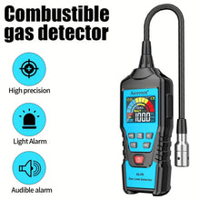 Combustible Gas Leak Detector Flammable Gas Methane Natural Gas Tester Sound Light Alarm Meter Leak Location Determine
