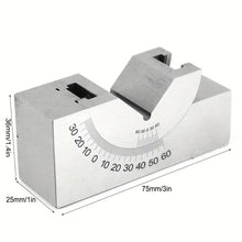 Greensen Milling Machine Precision Parts Adjustable Degrees Angle Gauge AP30 Angle V Block Micro Adjustable Angle Block Stainless Steel Precision Adjustable Angle Gauge 75x25x36mm For Milling Lathe Machinist Tools