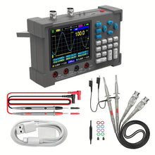 3in1 Oscilloscope Multimeter Signal Generator Machine 3.2inch IPS Display Oscope Meter Handheld Oscilloscope 120Mhz Bandwidth 250MSa/s Sampling Rate Dual Channel Oscillometer With Waveform Save And View Function For DIY And Electronic Test