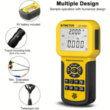 BTMETER BT-846A Pro HVAC Anemometer Measures Wind Speed Wind Flow Wind Temperature CFM Air Flow Velocity Meter With Backlight MAX MIN AVG
