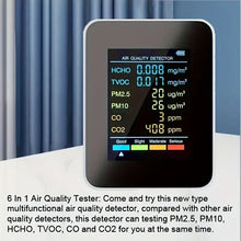 1pc 6 In 1 Air Quality Monitor CO2 CO Meter PM2.5 PM10 HCHO TVOC, LCD Display Gas Detector CO2 Sensor Analyzer