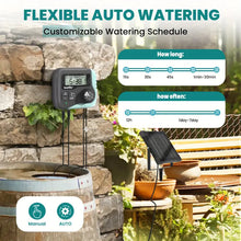 RAINPOINT Solar Drip Irrigation System Outdoor Automatic Plant Waterer Outdoor For 15 Pots - 15s-30mins DIY Plant Watering System With Rain Delay - 2600mAh Anti-Siphon Plant Watering Devices