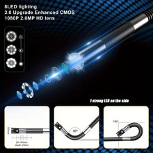 5.0 Inches 2-Way Articulated Borescope HD 1080P 8.5mm/0.33in Endoscope Inspection Camera, Endoscope LED Lighting, Photo And Video, Suitable For Cars, Aircrafts, Mechanical Pipes, House Inspections - Cord Length 59 Inches
