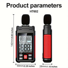 Professional Digital Sound Level Meter HT602A/B - ABS Material, Battery Powered Noise Decibel Monitoring with Backlight, Auto Power Off, 30-130dBA Range, Precision ±1dB - No Assembly Required