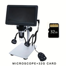 1200X Usb Digital Microscope With Camera And Video Record Function 7 Inch Screen Industrial Coin Magnifier For Jewellery Inspection Watch PCB Repair Soldering Diy 1080p Pc View With Adjustable LED Lights Wired Remote Control