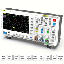 FNIRSI-1014D Desktop Oscilloscope, 2 In 1 Digital Oscilloscope DDS Signal Generator, 7 Inch TFT LCD Display Screen, Dual Channel Input, Capture Output Signal Function, 100MHz* 2 Ana-log Bandwidth, 1GSa/s Sampling Rate, 1GB Storage Space