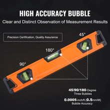 VEVOR Magnetic Torpedo Level, 78/48/32/24/16/10 in Mechanical Level Set, Bubble Vials Ruler for 45/90/180 Degree, Aluminum Alloy Leveler Tool w/Viewing Window (Only 10 inch has magnetic)