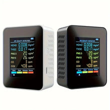 1pc 6 In 1 Air Quality Monitor CO2 CO Meter PM2.5 PM10 HCHO TVOC, LCD Display Gas Detector CO2 Sensor Analyzer