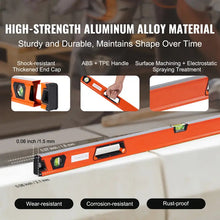 VEVOR Magnetic Torpedo Level, 78/48/32/24/16/10 in Mechanical Level Set, Bubble Vials Ruler for 45/90/180 Degree, Aluminum Alloy Leveler Tool w/Viewing Window (Only 10 inch has magnetic)