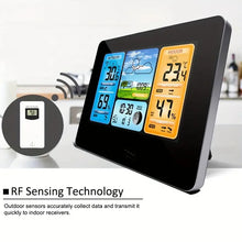 Wireless Indoor Outdoor Weather Station - Digital Thermometer With Atomic Clock, Temperature, Humidity, And Calendar Display, Adjustable Backlight