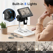 4.3-Inch Digital Microscope, 1000X Coin Magnifier With 8-LED, Compatible With Windows, PC View, DM4 Microscope