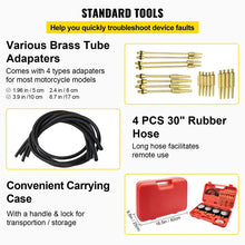 VEVOR Carburetor Adjustment Tool Kit for Synchronizing Fuel Vacuum Carburetors, Includes Sync Gauge and Durable Rubber Hoses