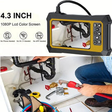 4.3" IPS Dual Lens Display Borescope, Dual Lens Inspection Camera With Illumination, 8mm HD Borescope, Sewer Camera With LED Flashlight, 32 GB, 3000 MAh