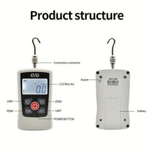 GYD Digital Force Gauge with Multiple Attachments - Battery Powered, Plastic & Metal Construction, No Battery Included - Ideal for Construction, Mechanic & Manufacturing Applications - White