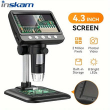 1000X 4.3inches HD Digital Microscope Real Shot Rendering Computer Microscope Electron Biological Microscope