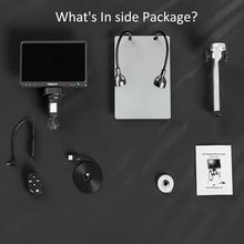 7" Coin Microscope - DM9 LCD Digital Microscope 1200X, 1080P Coin Microscope Magnifier, 12MP Ultra-Precise Focusing Soldering Microscope for Adult, PC View