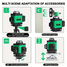 Tegatok 16 Lines 4 D Laser Level 360° Self Leveling Rotary Cross Line Measure With 2 Batteries