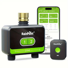 RainPoint Hose Timer For Garden Irrigation System 2 Outlet Brass Inlet, Smart Sprinkler Timer Watering Controller Automatic Watering System For Lawns And Yard, APP Control