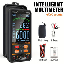 1pc Smart Digital Multimeter Auto-Ranging Voltmeter Electrical Tester Measures Voltage Current Capacitance Resistance Continuity Duty-Cycle Temperature Frequency