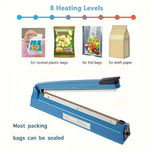 Impulse Sealer 11.81inch, Manual Heat Seal Machine with Adjustable Heating Mode, ABS Shrink Wrap Bag Sealers for Plastic Mylar PE PP Bags, Portable Poly Bag Sealing Machine with Extra Replace Kit