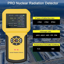 HOLDPEAK Geiger Counter Nuclear Radiation Detector, Radiation Dosimeter Beta Gamma X-ray Detection Meter With LCD Display, Rechargeable Radiation Monitor Meter With 5 Dosage Units Switched, RH, Temp