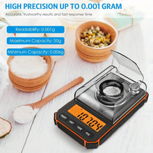Professional 0.001g Portable Mini Digital Scale - 1.76oz Calibration Weights Included (No Battery Needed)