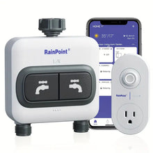 RAINPOINT WiFi 2 Zone Smart Water Timer for Garden Hose - 6 Different Schedules, Watering by Gallon and Time, Irrigation & Mist Mode Sprinkler Timer for Lawn, Yard Care