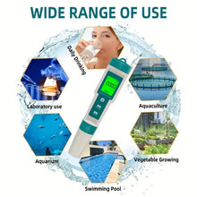 GOXAWEE Portable 7-in-1 Water Quality Tester, PH/ORP/EC/TEMP/SALT/S.G/TDS LCD Water Salinity Tester, Multifunctional Analysis Instrument, Drinking Water Aquariums Hydroponic Cooking Tester, High Accuracy Water Tester For Pools