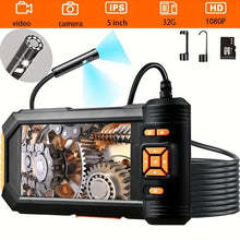 5'' IPS Screen Dual Lens Endoscope Camera, Borescope Inspection Camera, Snake Camera, 7.9mm 2m Endoscope Camera, Suitable For Cars, Pipes, Walls