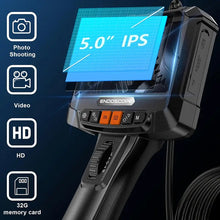 5.0 Inches 2-Way Articulated Borescope HD 1080P 8.5mm/0.33in Endoscope Inspection Camera, Endoscope LED Lighting, Photo And Video, Suitable For Cars, Aircrafts, Mechanical Pipes, House Inspections - Cord Length 59 Inches