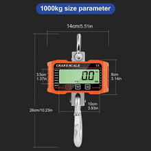 Digital Hanging Scale 1000kg/ 2204lbs Portable Heavy Duty Crane Scale LCD Backlight Industrial Hook Scales Unit Change/ Data Hold