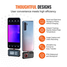 VEVOR Thermal Imaging Camera for Android, 256 x 192 IR Resolution Infrared Thermal Imager with Visual Camera, 25Hz Refresh Rate Thermal Camera for Smartphone/Tablet, -4-1022F Temperature Range, IP54