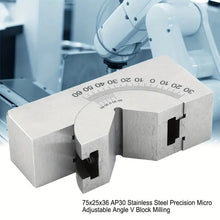 Greensen Milling Machine Precision Parts Adjustable Degrees Angle Gauge AP30 Angle V Block Micro Adjustable Angle Block Stainless Steel Precision Adjustable Angle Gauge 75x25x36mm For Milling Lathe Machinist Tools