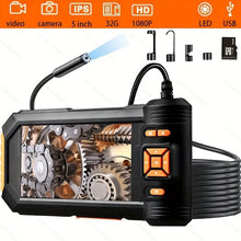 5'' IPS Screen Dual Lens Endoscope Camera, Borescope Inspection Camera, Snake Camera, 7.9mm 2m Endoscope Camera, Suitable For Cars, Pipes, Walls