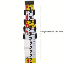 Heavy-Duty 196.85inch Stainless Steel Telescopic Tower Ruler - Durable, Extendable Measuring Tool With Digital Display, Yellow