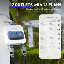 RAINPOINT WiFi 2 Zone Smart Water Timer for Garden Hose - 6 Different Schedules, Watering by Gallon and Time, Irrigation & Mist Mode Sprinkler Timer for Lawn, Yard Care