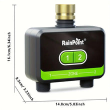 RAINPOINT Smart Hose Timer with Irrigation Mode and Interval Mode, App Control, HTV210B 2-Zone Wireless Water Timer, Maximum 6 Plans Per Zone (HTV210B)