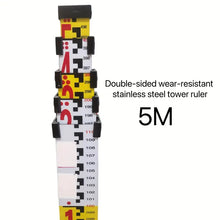 Heavy-Duty 196.85inch Stainless Steel Telescopic Tower Ruler - Durable, Extendable Measuring Tool With Digital Display, Yellow