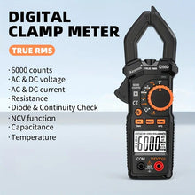 Aicevoos Digital Clamp Meter AC/DC Current 6000 Counts 600A Current Auto Rang Clamp True RMS Multimeter Ammeter Voltage Tester Ohm NCV