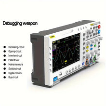 FNIRSI-1014D Portable 7 Inch TFT LCD Display Screen Two In One Dual Channel Input Signal Generator Desktop Oscilloscope Capture Output Signal Function 100MHz* 2 Ana-log Bandwidth 1GSa/s Sampling Rate 1GB Storage Space Multifunction Oscilloscope