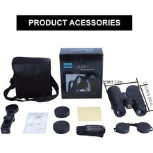 12x42 adult binoculars, portable IP53 waterproof compact low-light night vision binoculars, high-definition clear high-power large-field binoculars and upgraded bird watching and hunting phone adapter
