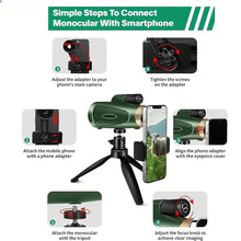 80x100 HD Monocular-Telescope for Adults. Larger Vision Monocular with High Power. Smartphone-compatible for Bird Watching, Hunting, Hiking, Camping, and Wildlife Observation. Offers clear and detailed views for various outdoor activities XKGRMN-1