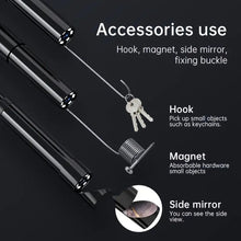 5M Long Flexible Mechanical Fiber Optic Snake Camera - 1080P Bi-directional Articulated Industrial Inspection Camera With LED Light, Dual Power Mode, And Rechargeable 2600mAh Battery For Wall And Car Inspections