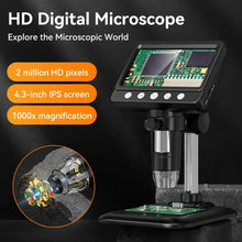 1000X 4.3inches HD Digital Microscope Real Shot Rendering Computer Microscope Electron Biological Microscope