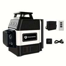 Mini 3D Laser Level 12 Lines Horizontal & Vertical Cross Green Line 360° Self-Leveling Laser Level USB Charging